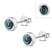 Abalone Shell Sterling Silver Stud Earrings - e407